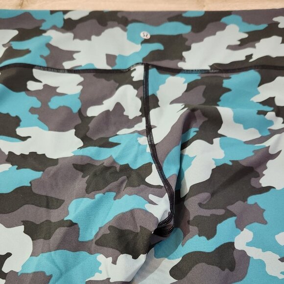 Lululemon Wunder Under High Rise Tight Heritage 365 Camo Tidewater Teal Women 18 - Picture 3 of 12